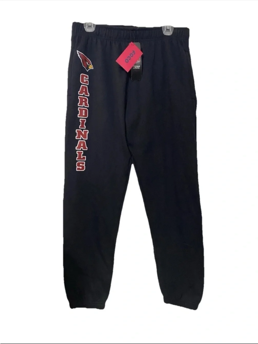 FOCO NFL Team Apparel Men Size Large Black Red Arizona Cardinals Sweatpants New